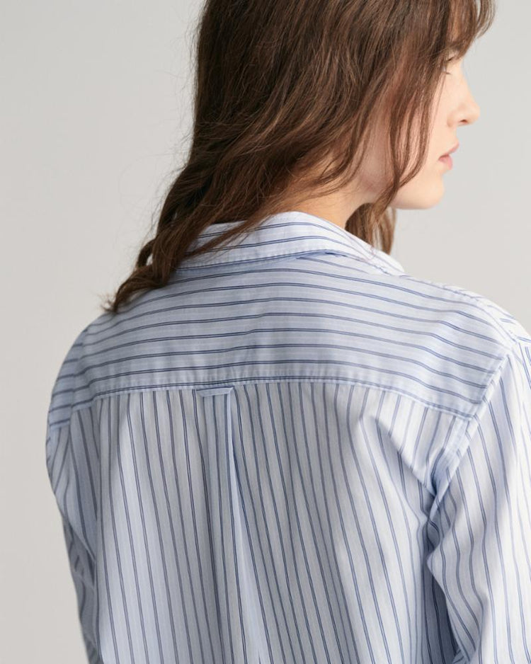 Gant Apparel Womens REL STRIPED POPLIN SHIRT 436/COLLEGE BLUE
