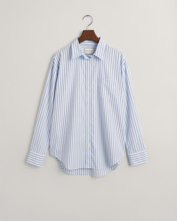 Gant Apparel Womens REL STRIPED POPLIN SHIRT 436/COLLEGE BLUE