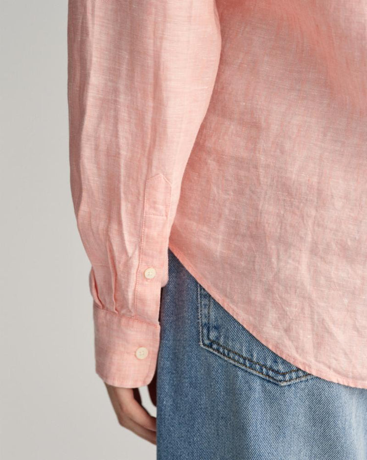 Gant Apparel Womens REG LINEN CHAMBRAY SHIRT 624/PEACHY PINK