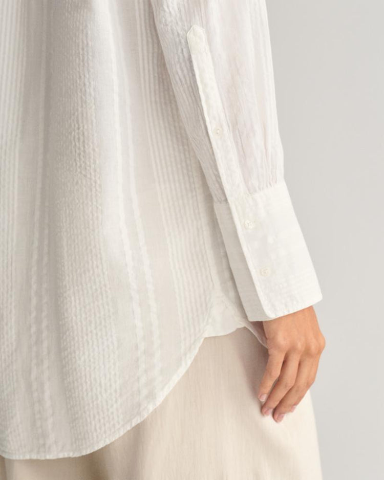 Gant Apparel Womens REL SEERSUCKER STRIPE SHIRT 110/WHITE