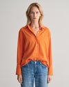 Gant Apparel Womens REL SEERSUCKER STRIPE SHIRT 860/PUMPKIN ORANGE