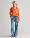 Gant Apparel Womens REL SEERSUCKER STRIPE SHIRT 860/PUMPKIN ORANGE