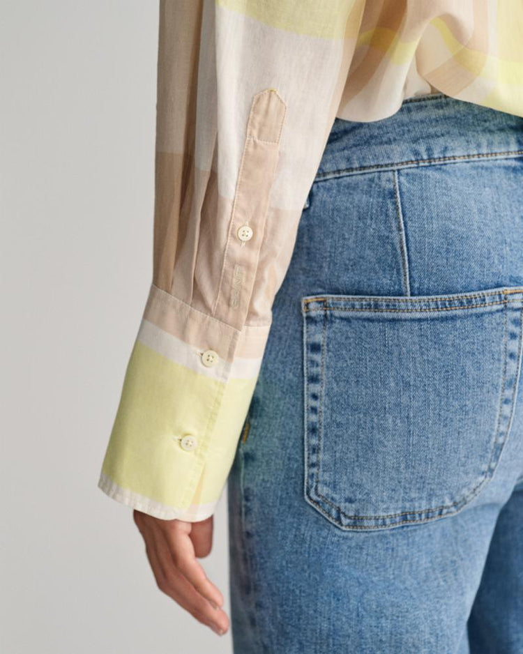 Gant Apparel Womens REL MADRASS CHECK SHIRT 277/DRY SAND