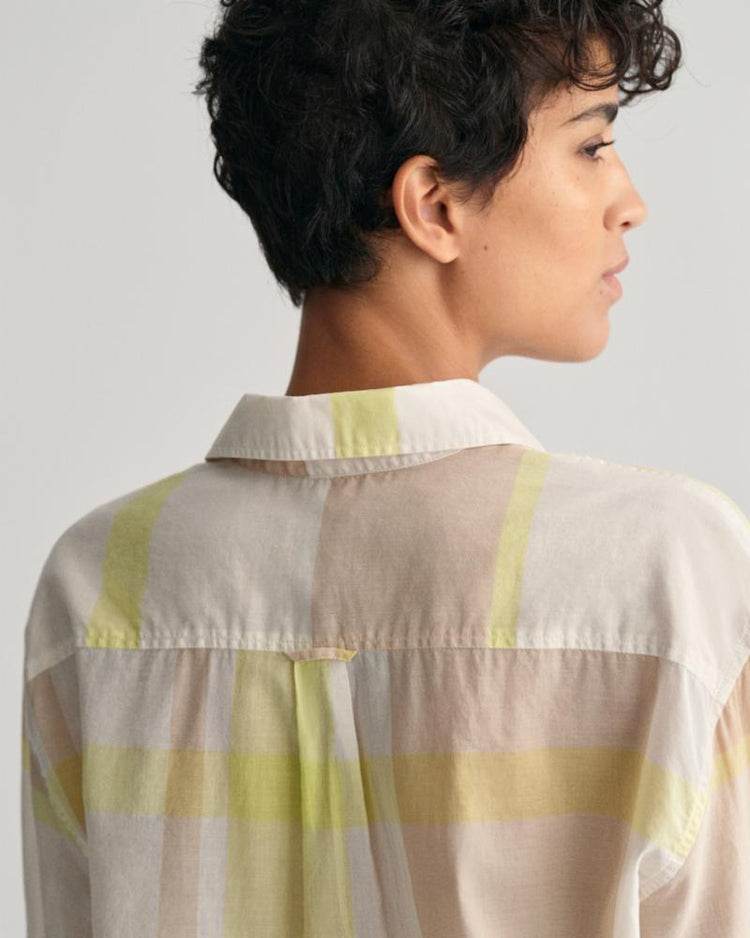 Gant Apparel Womens REL MADRASS CHECK SHIRT 277/DRY SAND