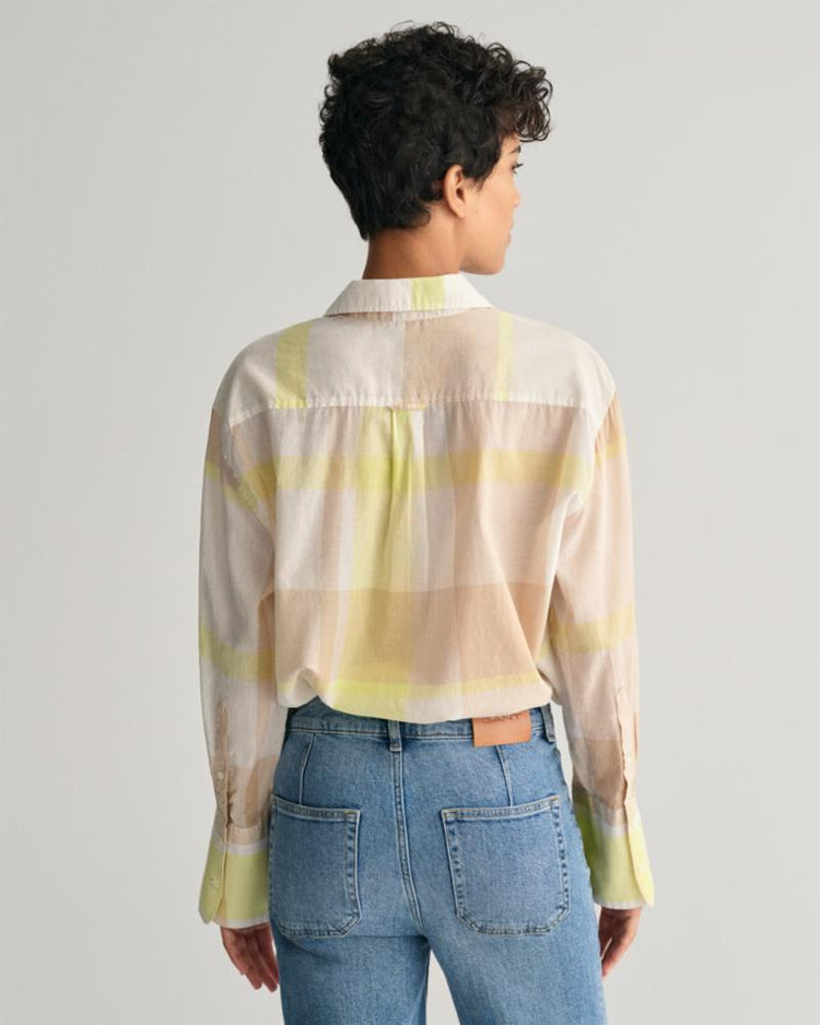 Gant Apparel Womens REL MADRASS CHECK SHIRT 277/DRY SAND