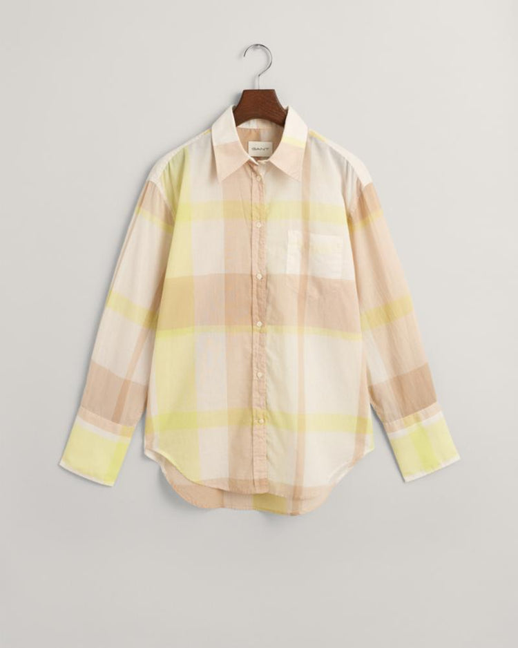 Gant Apparel Womens REL MADRASS CHECK SHIRT 277/DRY SAND