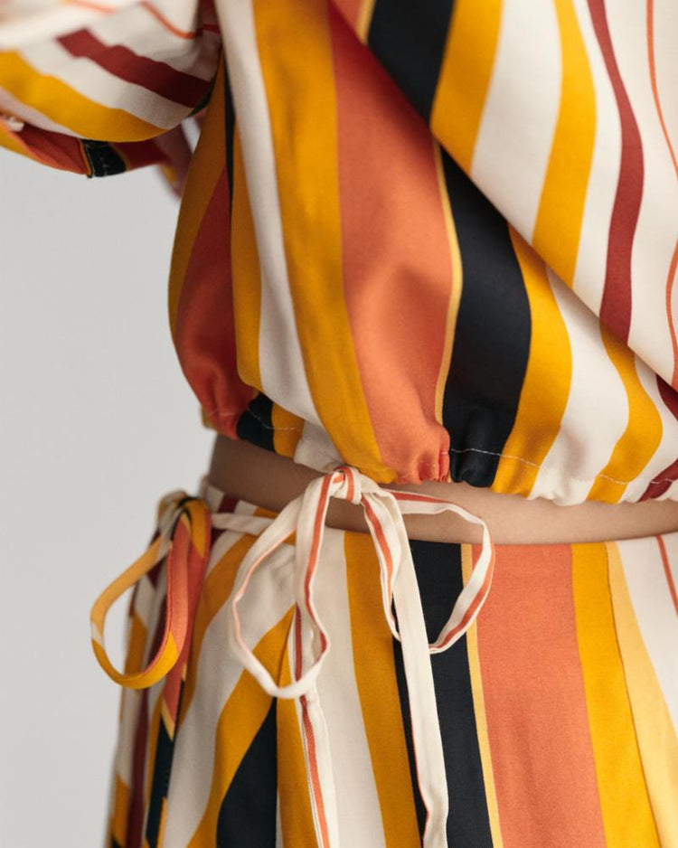 Gant Apparel Womens REL STRIPED SHORT TIE BAND SHIRT 779/MEDAL YELLOW