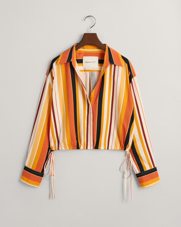 Gant Apparel Womens REL STRIPED SHORT TIE BAND SHIRT 779/MEDAL YELLOW