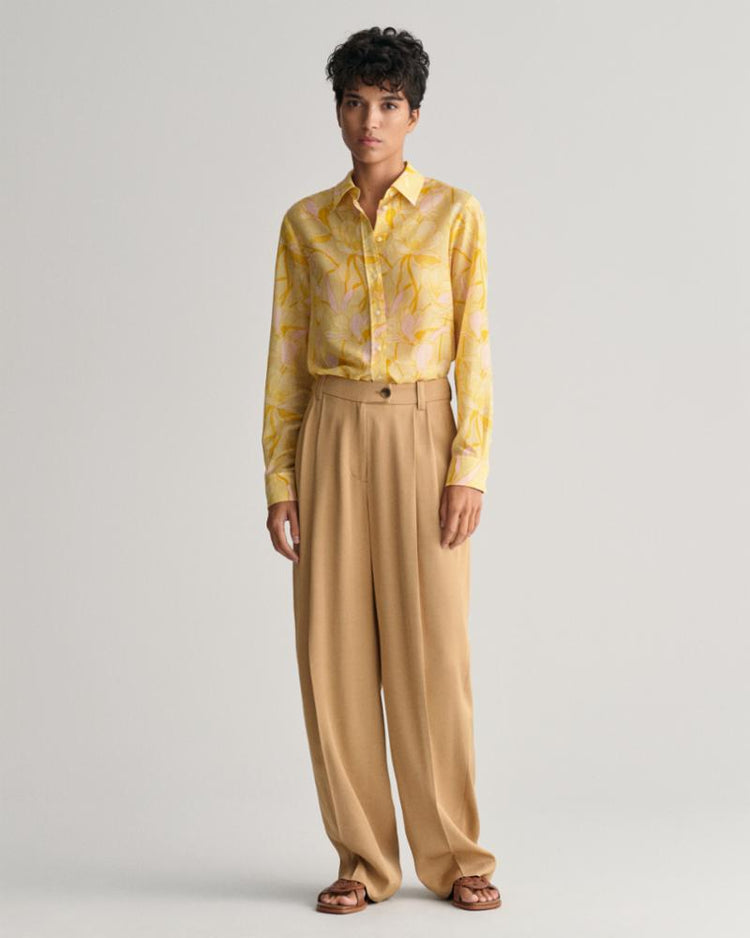 Gant Apparel Womens REG MAGNOLIA PRINT COT SILK SHIRT 726/DUSTY YELLOW