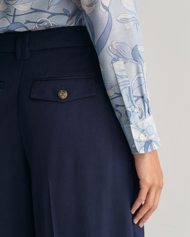 Gant Apparel Womens REG MAGNOLIA PRINT COT SILK SHIRT 474/DOVE BLUE