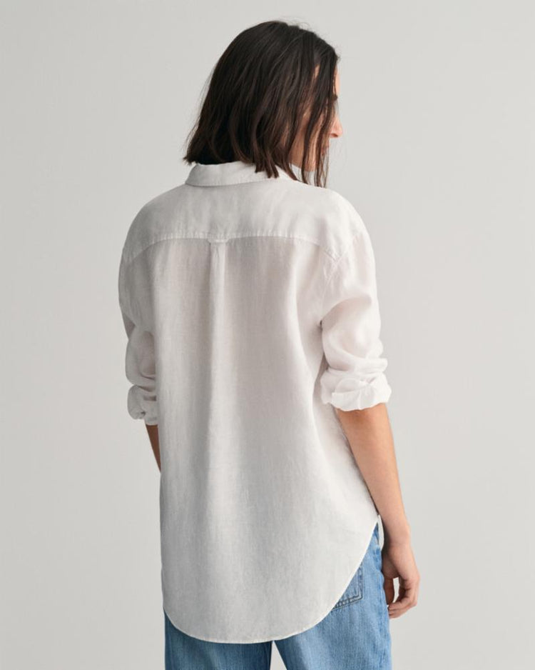 Gant Apparel Womens REL LINEN SHIRT 110/WHITE