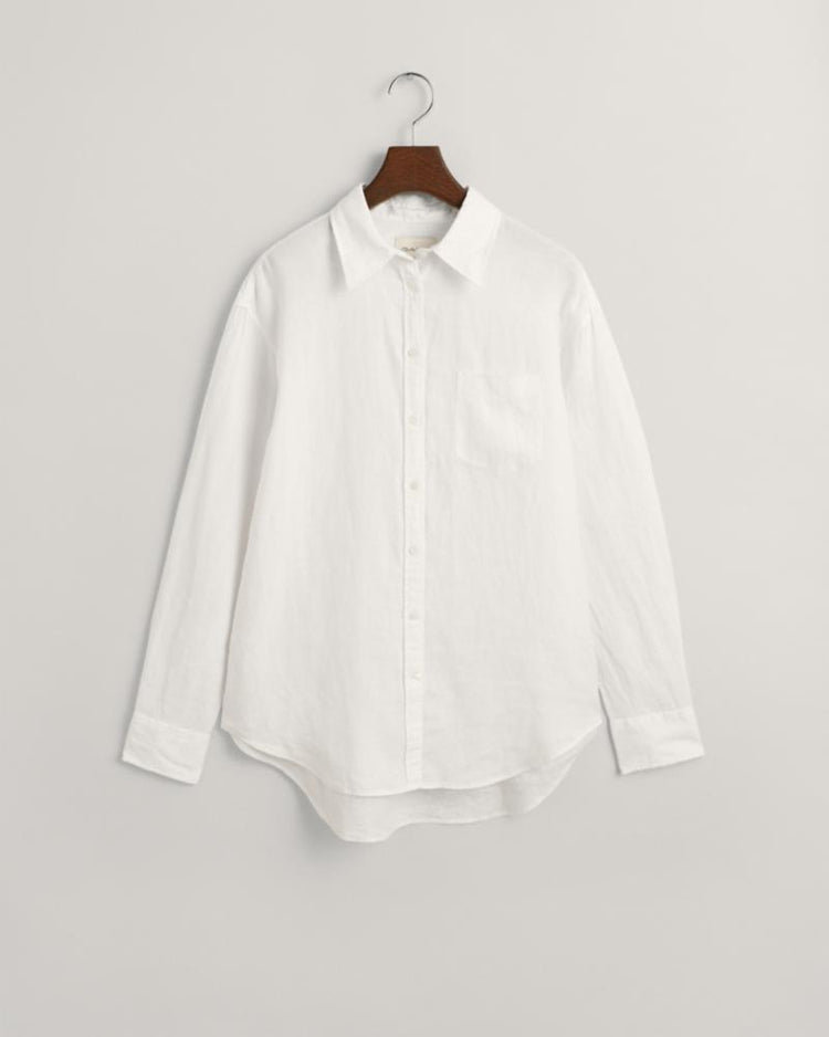 Gant Apparel Womens REL LINEN SHIRT 110/WHITE