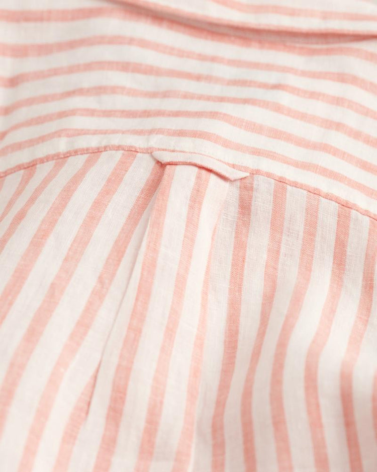 Gant Apparel Womens REL STRIPED LINEN SHIRT 624/PEACHY PINK