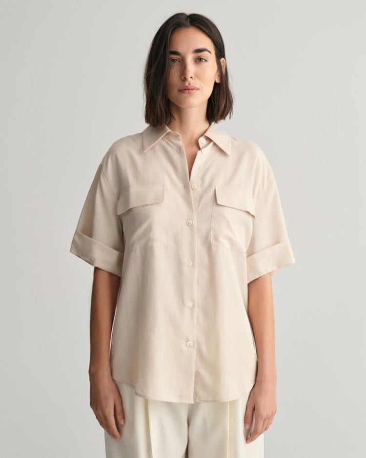 Gant Apparel Womens REL POCKET SS SHIRT 233/SOFT OAT