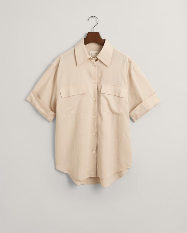 Gant Apparel Womens REL POCKET SS SHIRT 233/SOFT OAT