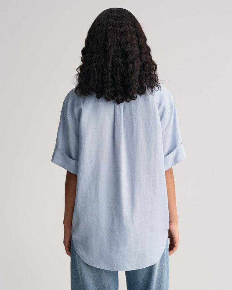 Gant Apparel Womens REL POCKET SS SHIRT 474/DOVE BLUE