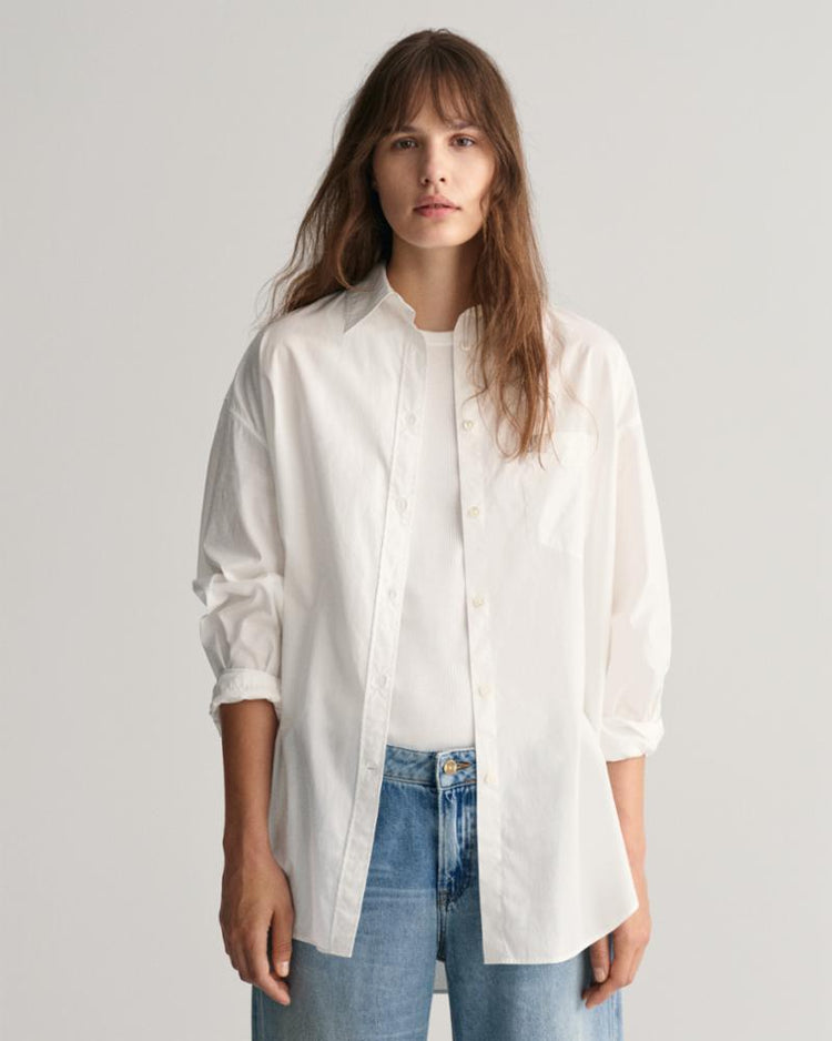 Gant Apparel Womens OS POPLIN SHIRT 110/WHITE