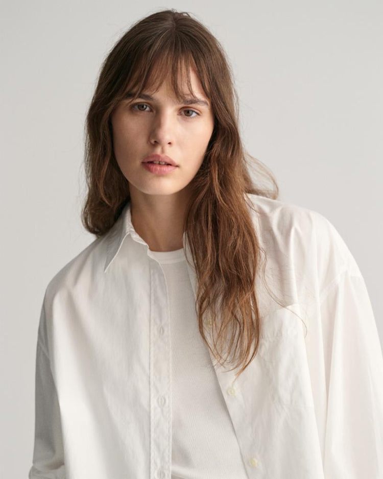 Gant Apparel Womens OS POPLIN SHIRT 110/WHITE