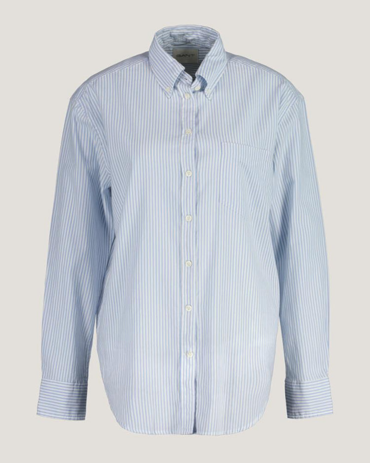 Gant Apparel Womens REL LUXURY OXFORD STRIPE BD SHIRT 420/MUTED BLUE