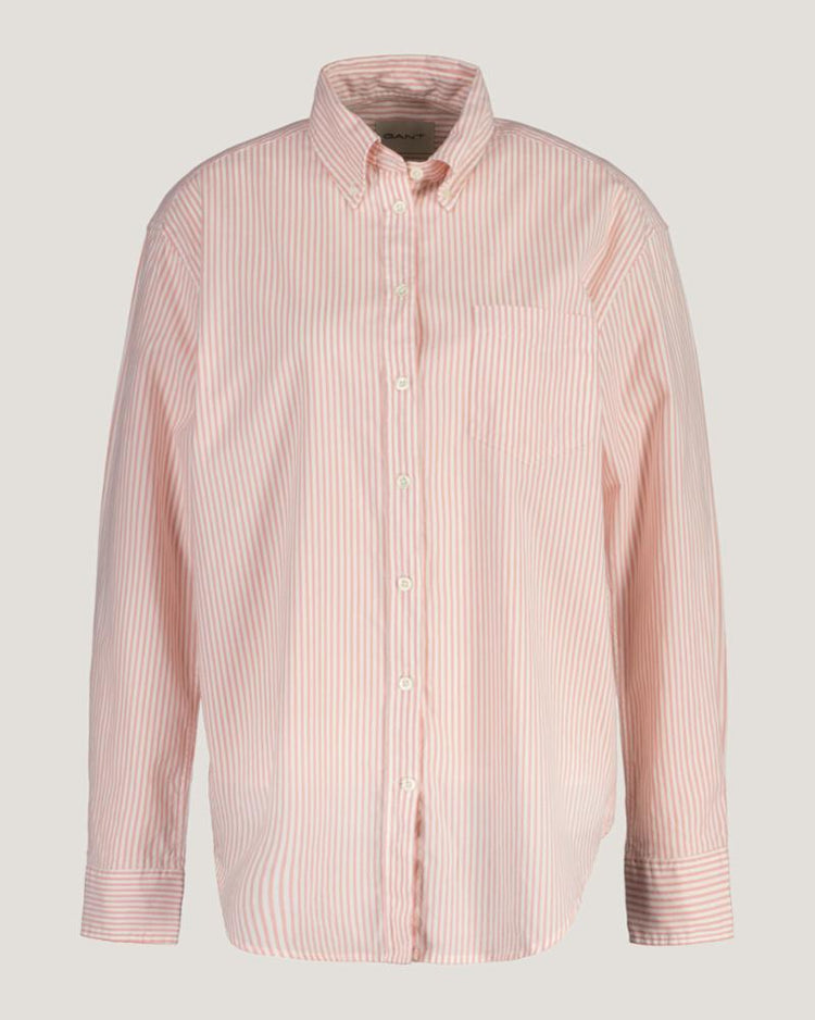 Gant Apparel Womens REL LUXURY OXFORD STRIPE BD SHIRT 624/PEACHY PINK