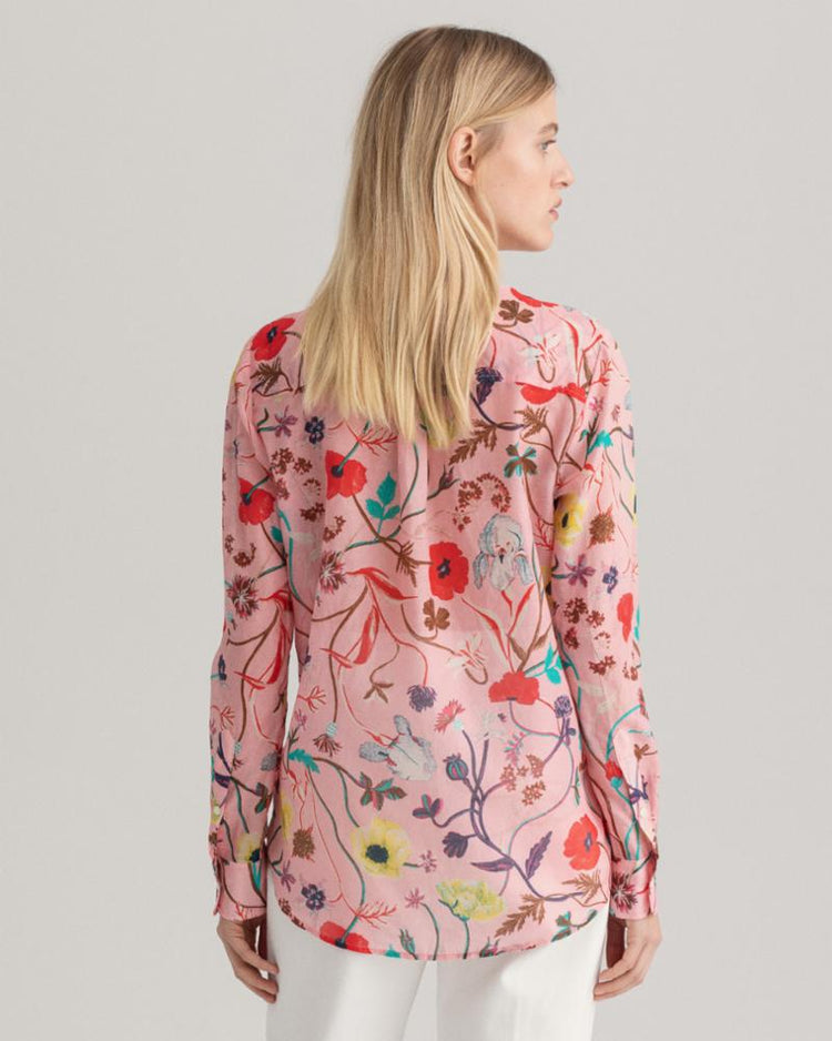 Gant Apparel Womens REG WILD FLORAL COT SILK SHIRT 614/PREPPY PINK