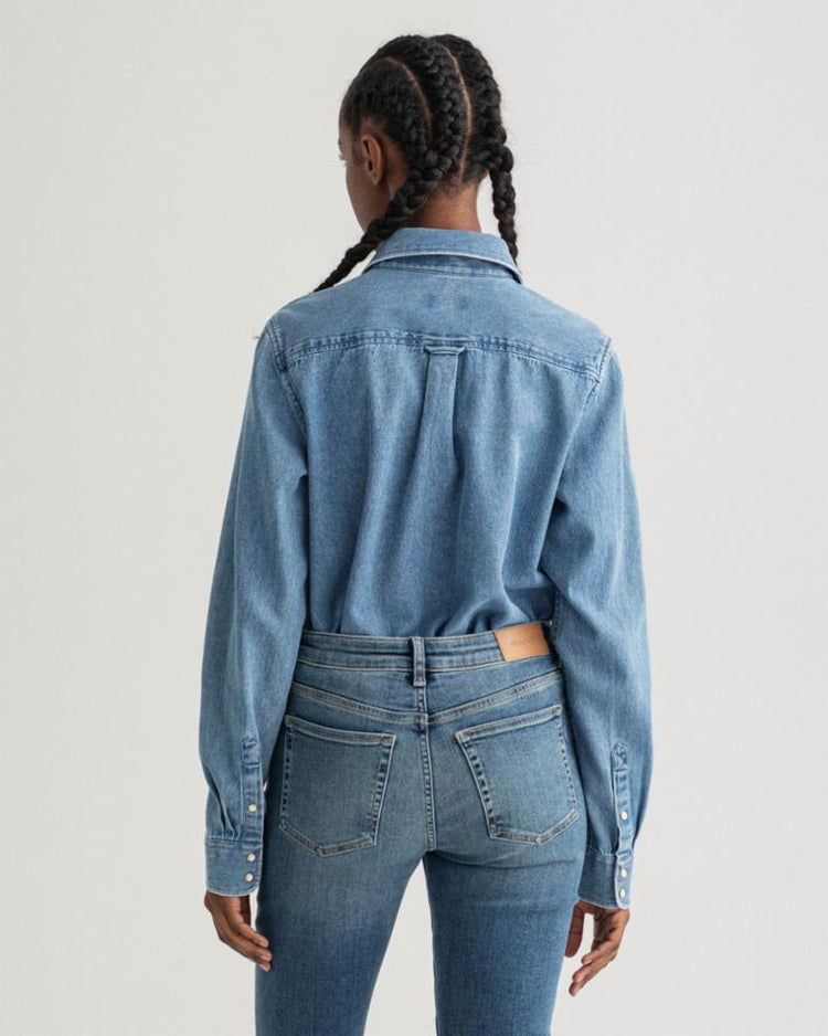 Gant Apparel Womens REGULAR INDIGO CHAMBRAY SHIRT 969/INDIGO