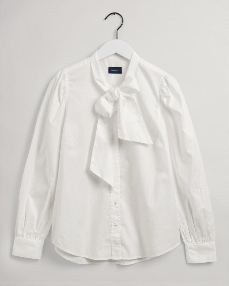 Gant Apparel Womens BOW OXFORD PUFF SHIRT 113/EGGSHELL