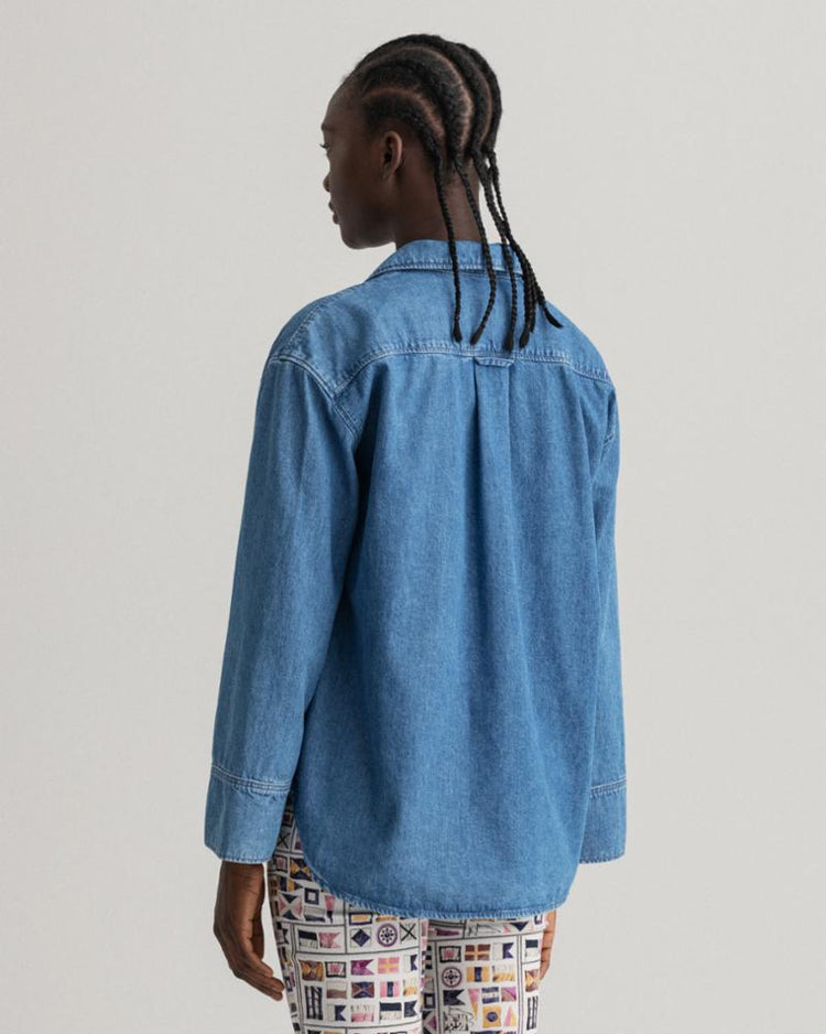 Gant Apparel Womens DENIM POPOVER SHIRT 969/INDIGO