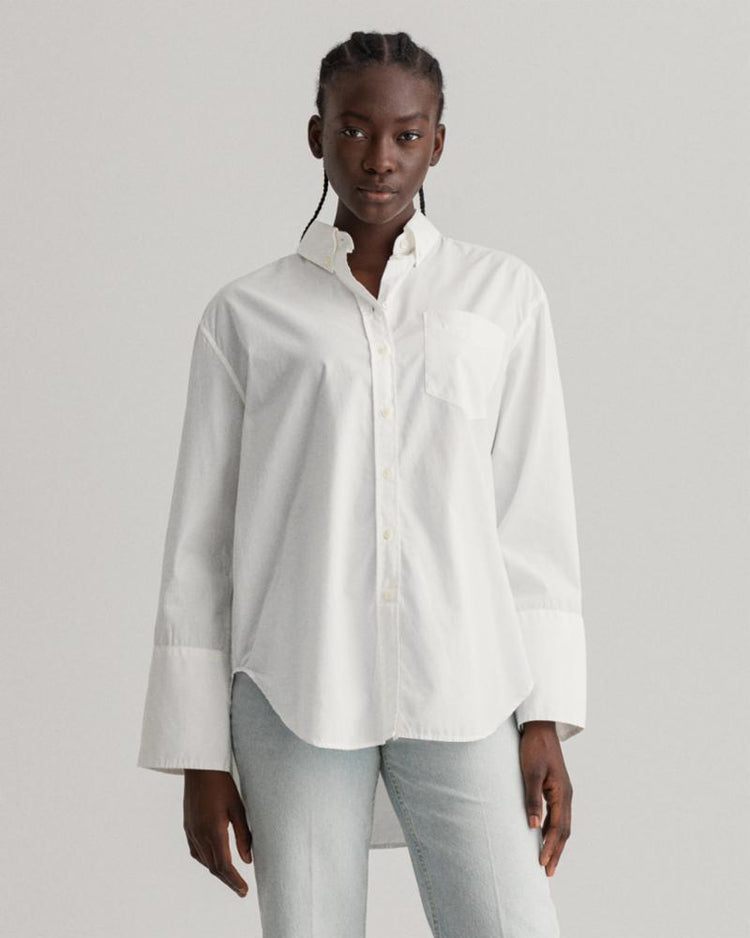 Gant Apparel Womens RELAXED WIDE CUFF SHIRT 110/WHITE