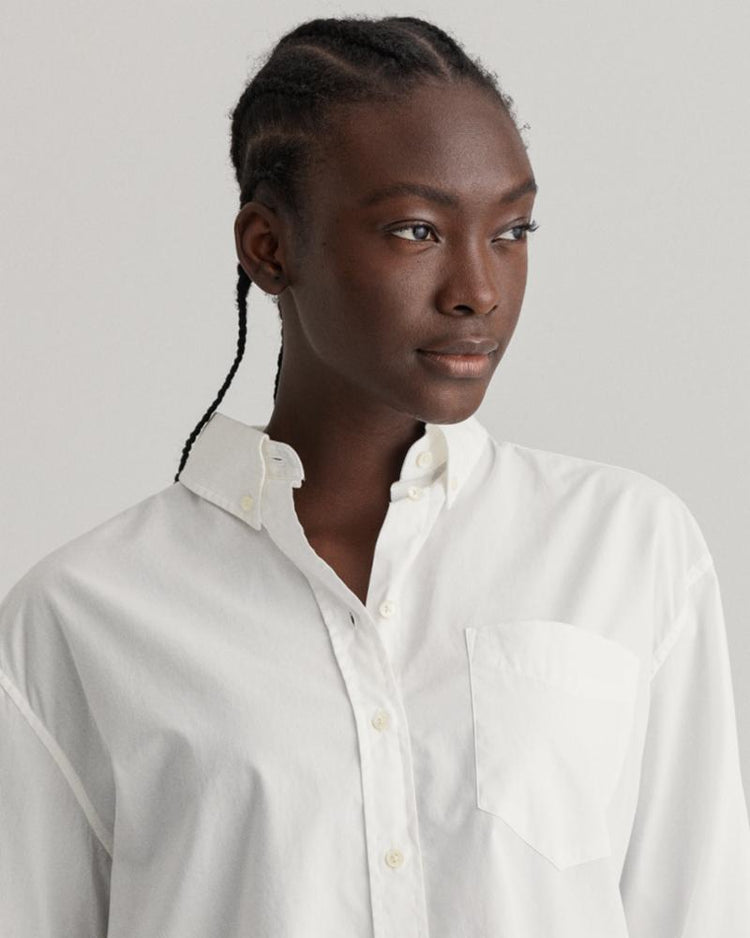 Gant Apparel Womens RELAXED WIDE CUFF SHIRT 110/WHITE