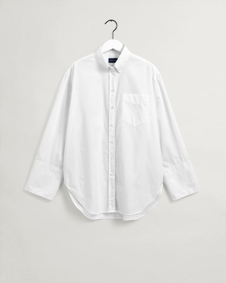 Gant Apparel Womens RELAXED WIDE CUFF SHIRT 110/WHITE