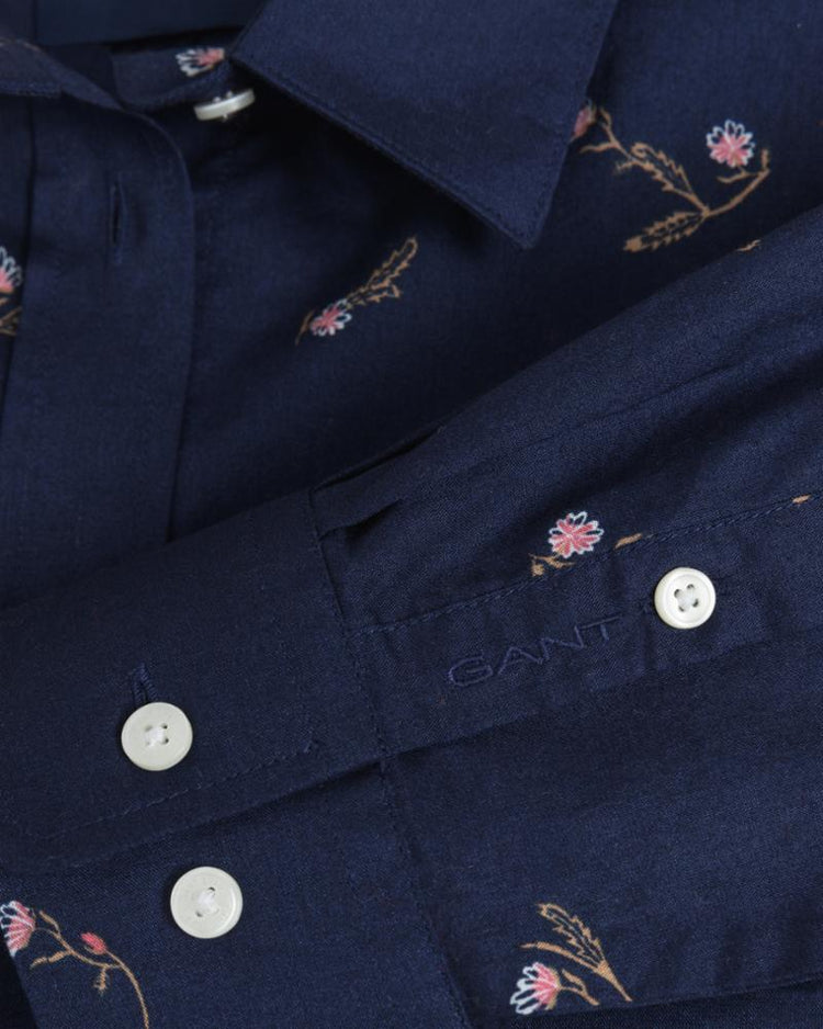 Gant Apparel Womens SMALL FLOWER REGULAR SHIRT 409/CLASSIC BLUE