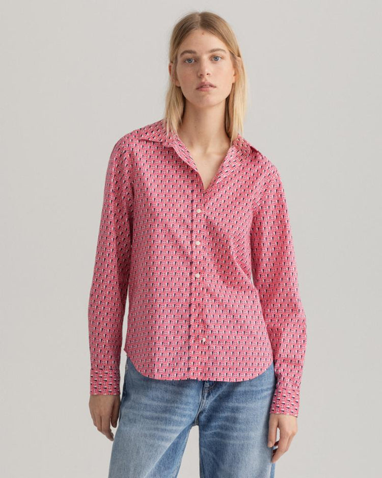 Gant Apparel Womens REG GEOMETRIC SHIRT 665/RAPTURE ROSE