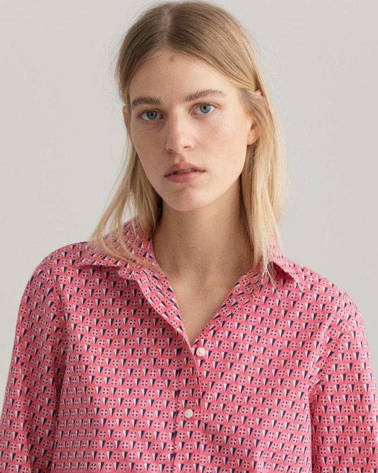 Gant Apparel Womens REG GEOMETRIC SHIRT 665/RAPTURE ROSE