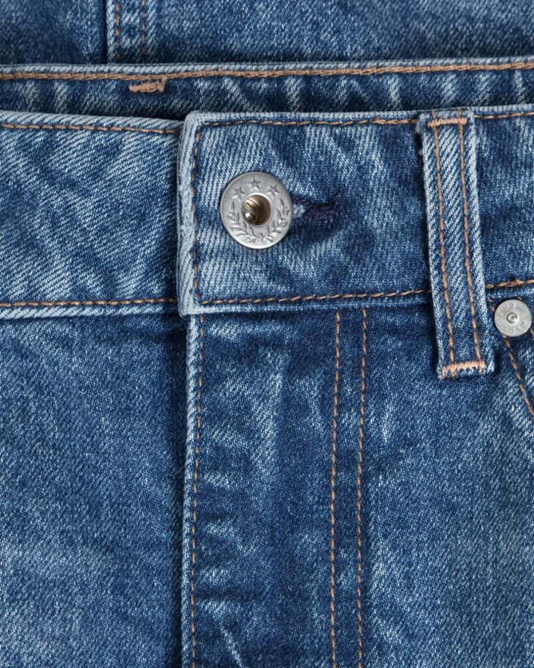 Gant Apparel Womens MIDI DENIM SKIRT WITH SLIT 972/MID BLUE BROKEN IN