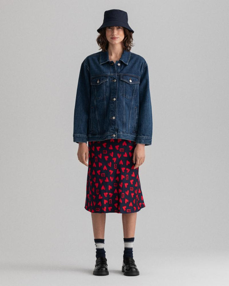 Gant Apparel Womens CV. COLLEGIATE HEART FLUID SKIRT 409/CLASSIC BLUE