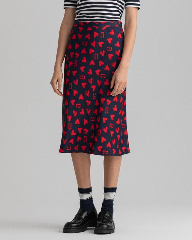 Gant Apparel Womens CV. COLLEGIATE HEART FLUID SKIRT 409/CLASSIC BLUE