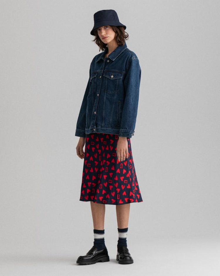 Gant Apparel Womens CV. COLLEGIATE HEART FLUID SKIRT 409/CLASSIC BLUE