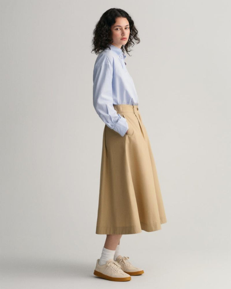 Gant Apparel Womens LONG CHINO SKIRT 248/DARK KHAKI
