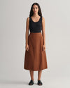 Gant Apparel Womens LINEN VISCOSE MIDI SKIRT 229/MAHOGANY BROWN