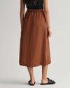 Gant Apparel Womens LINEN VISCOSE MIDI SKIRT 229/MAHOGANY BROWN