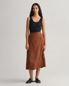 Gant Apparel Womens LINEN VISCOSE MIDI SKIRT 229/MAHOGANY BROWN