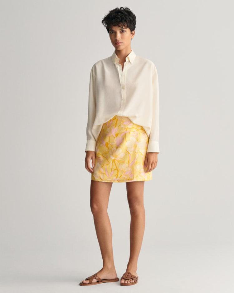 Gant Apparel Womens MAGNOLIA PRINT MINI WRAP SKIRT 726/DUSTY YELLOW