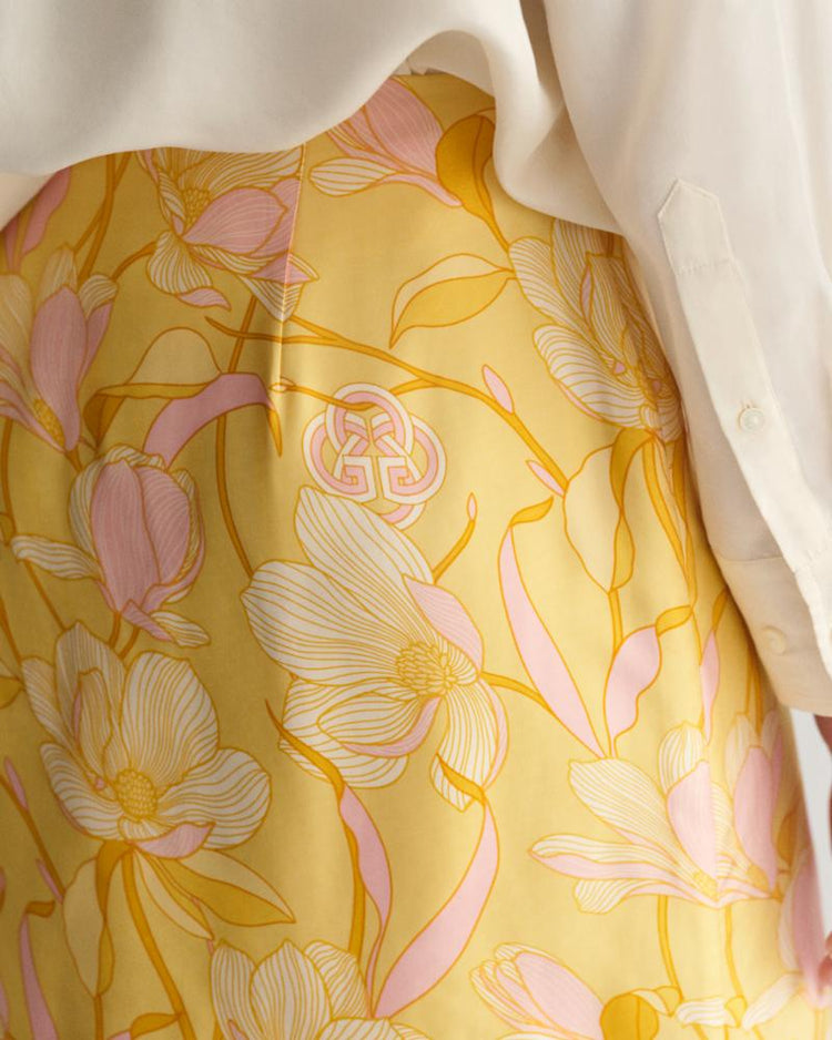 Gant Apparel Womens MAGNOLIA PRINT MINI WRAP SKIRT 726/DUSTY YELLOW