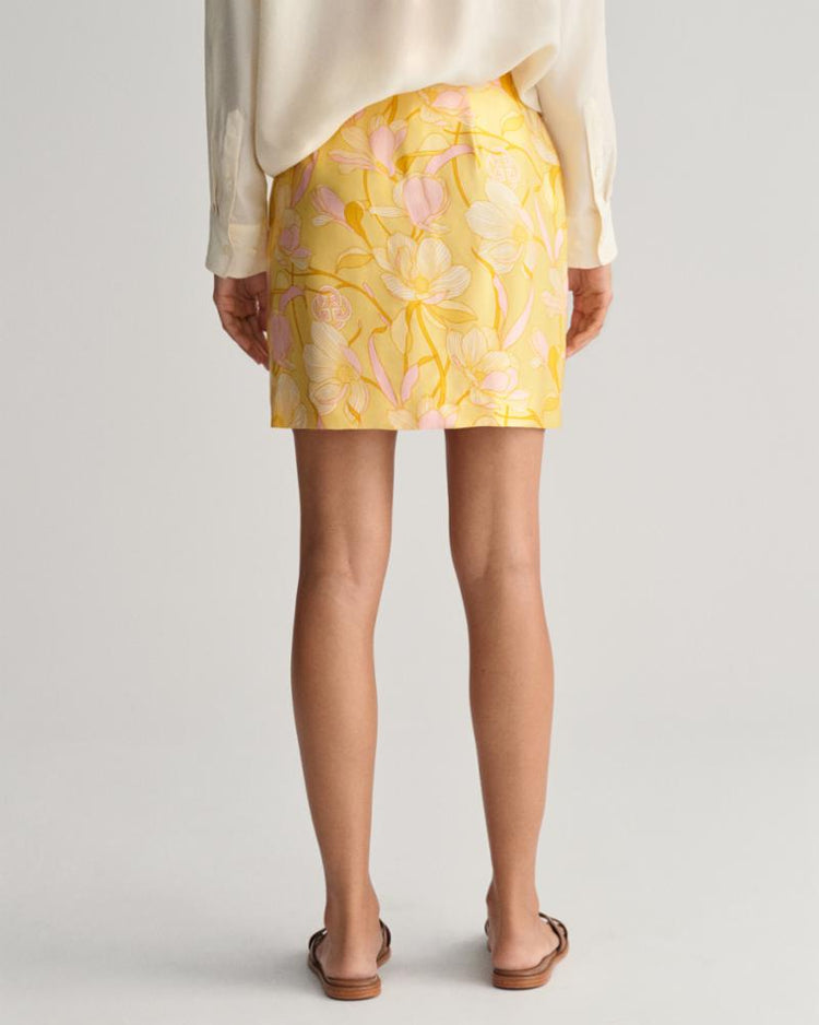 Gant Apparel Womens MAGNOLIA PRINT MINI WRAP SKIRT 726/DUSTY YELLOW