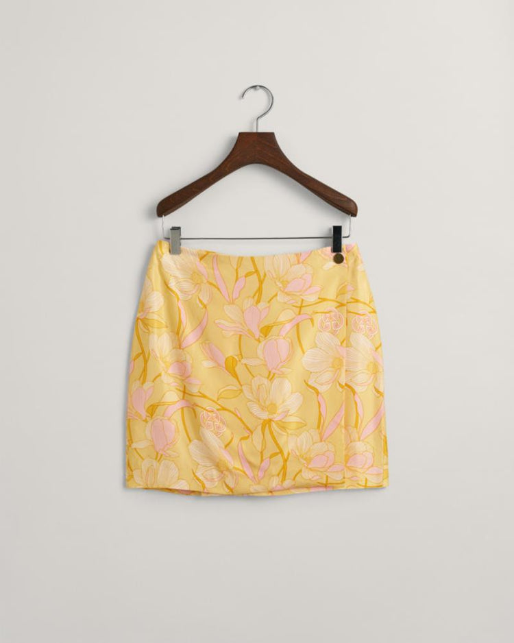 Gant Apparel Womens MAGNOLIA PRINT MINI WRAP SKIRT 726/DUSTY YELLOW