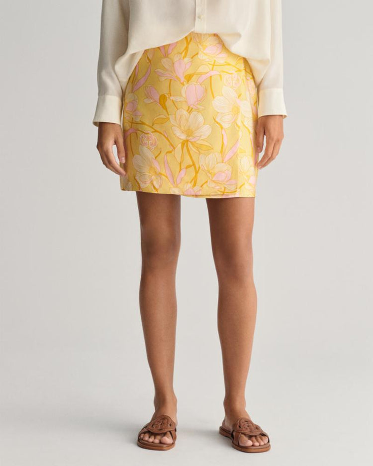 Gant Apparel Womens MAGNOLIA PRINT MINI WRAP SKIRT 726/DUSTY YELLOW