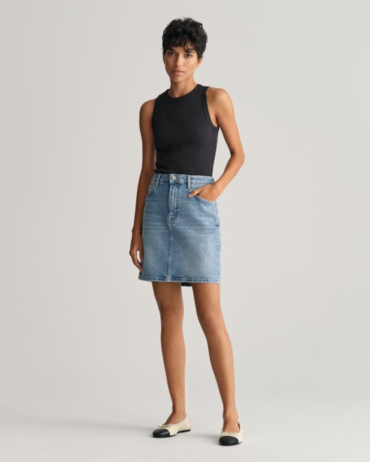 Gant Apparel Womens REG DENIM SKIRT 981/SEMI LIGHT BLUE WORN
