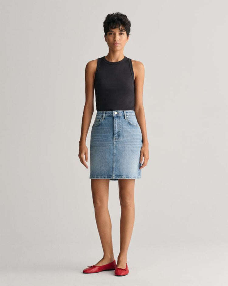 Gant Apparel Womens REG DENIM SKIRT 981/SEMI LIGHT BLUE WORN