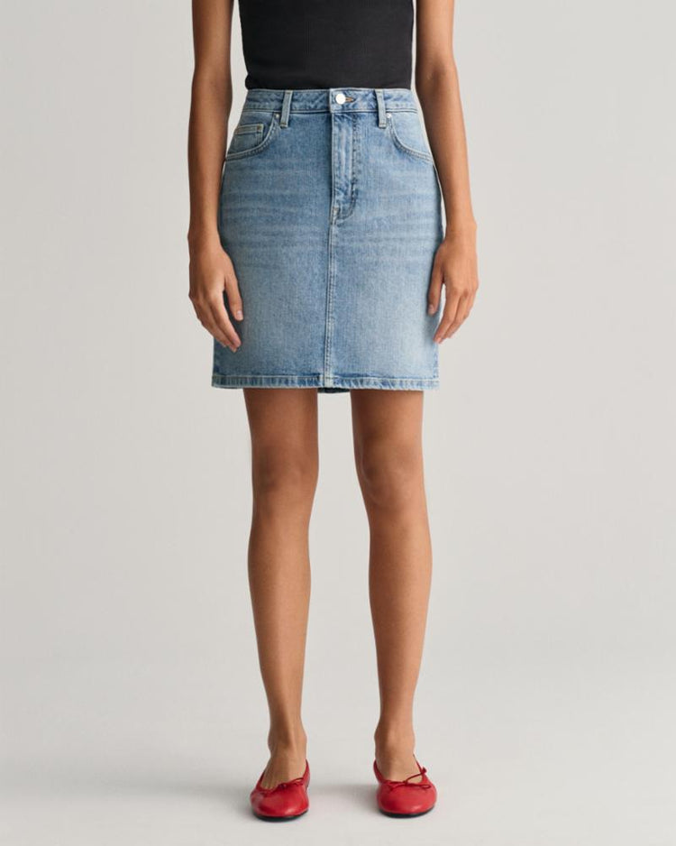 Gant Apparel Womens REG DENIM SKIRT 981/SEMI LIGHT BLUE WORN